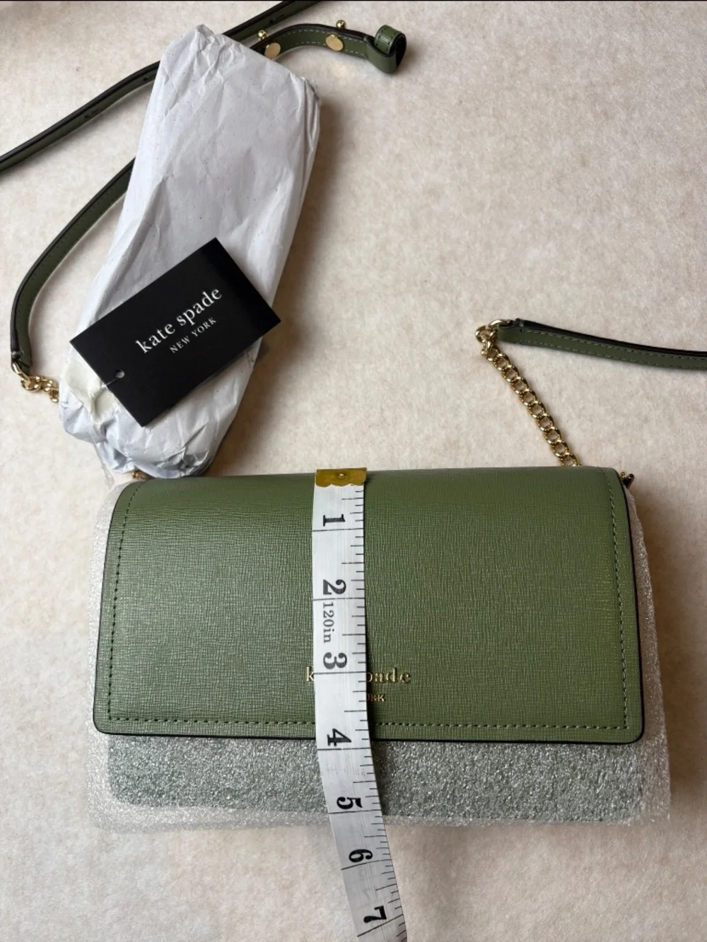 Kate Spade New York Morgan Crossbody/Wallet in Sage Green Saffiano Leather